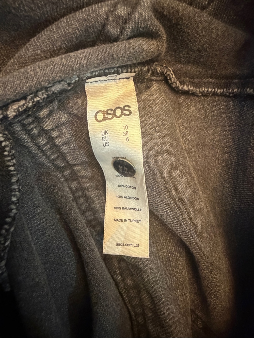 ASOS Washed Black Denim Utility Jumpsuit Boiler Suit Womenās Size 6 - Picture 5 of 5